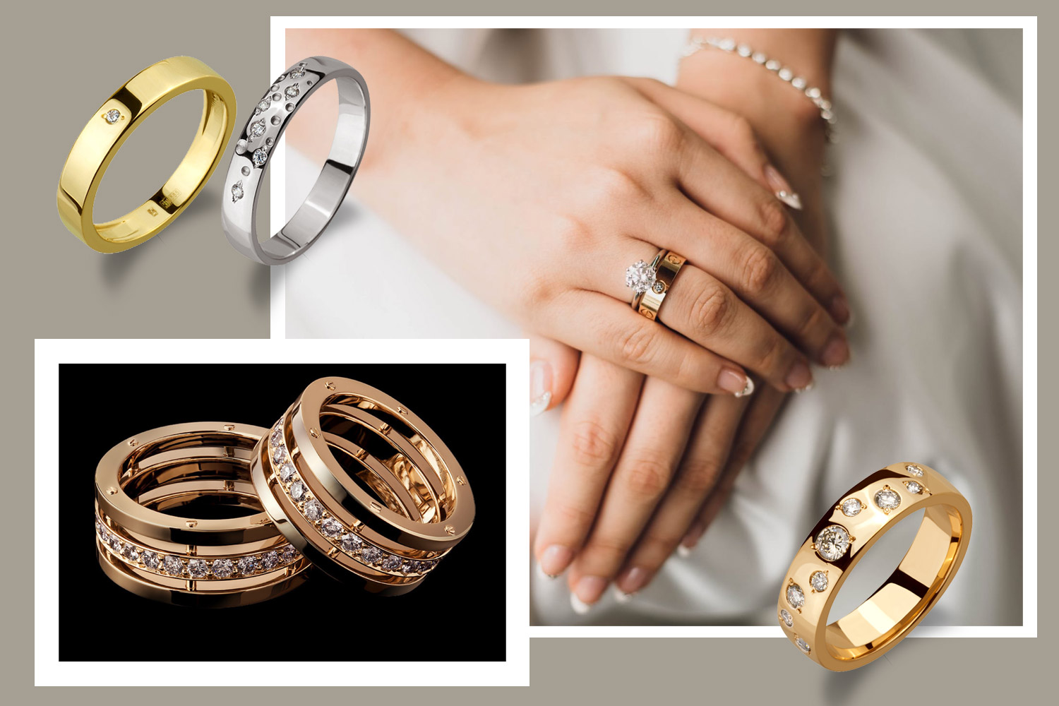 Engagement and wedding ring combo